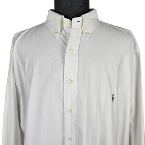 Ralph Lauren White Men's Long Sleeve Button Down Collar Pony Size 3XB